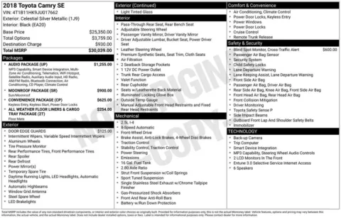 Photos of 2018 Toyota Camry SE for sale in Bridgeport, NY at Bridgeland Auto Brokers