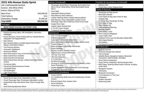 Photos of 2022 Alfa Romeo Giulia Sprint for sale in Bridgeport, NY at Bridgeland Auto Brokers