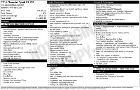 Photos of 2016 Chevrolet Spark LS for sale in Bridgeport, NY at Bridgeland Auto Brokers