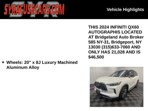 More photos of 2024 INFINITI QX60 Autograph at Bridgeland Auto Brokers, NY