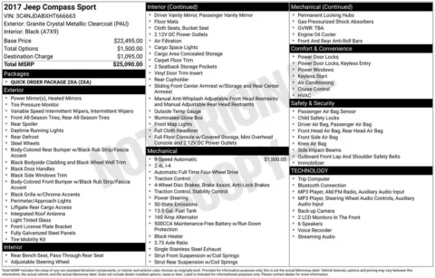Photos of 2017 Jeep Compass Sport for sale in Bridgeport, NY at Bridgeland Auto Brokers