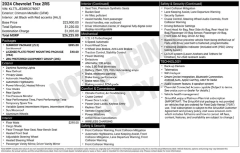 Photos of 2024 Chevrolet Trax 2RS for sale in Bridgeport, NY at Bridgeland Auto Brokers