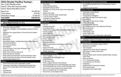 Photos of 2024 Chrysler Pacifica Touring L for sale in Bridgeport, NY at Bridgeland Auto Brokers