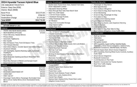 Photos of 2024 Hyundai Tucson Hybrid Blue for sale in Bridgeport, NY at Bridgeland Auto Brokers
