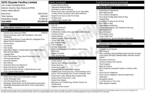 Photos of 2025 Chrysler Pacifica Limited for sale in Bridgeport, NY at Bridgeland Auto Brokers
