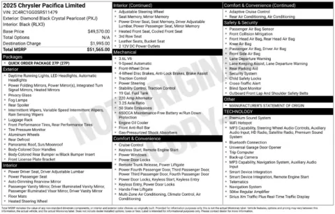 Photos of 2025 Chrysler Pacifica Limited for sale in Bridgeport, NY at Bridgeland Auto Brokers