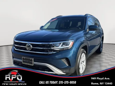 Blue 2022 Volkswagen Atlas 3.6L V6 SE w/Technology for sale in Rome, NY