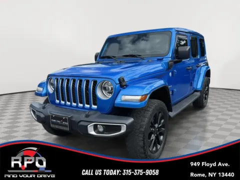 Blue 2021 Jeep Wrangler 4xe Unlimited Sahara for sale in Rome, NY