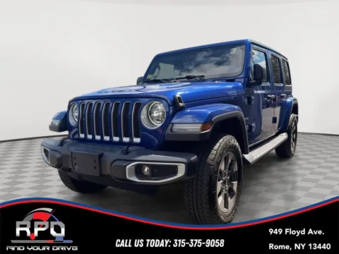 Blue 2020 Jeep Wrangler Unlimited Sahara for sale in Rome, NY