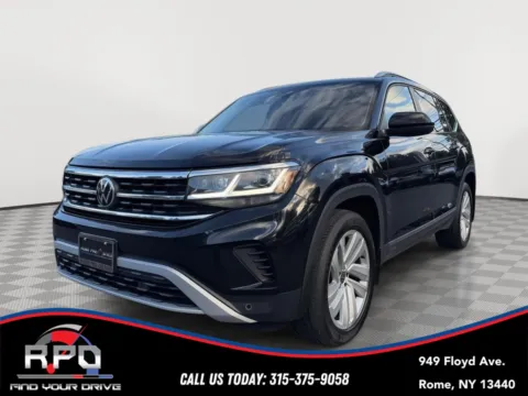 Black 2021 Volkswagen Atlas 2.0T SEL for sale in Rome, NY