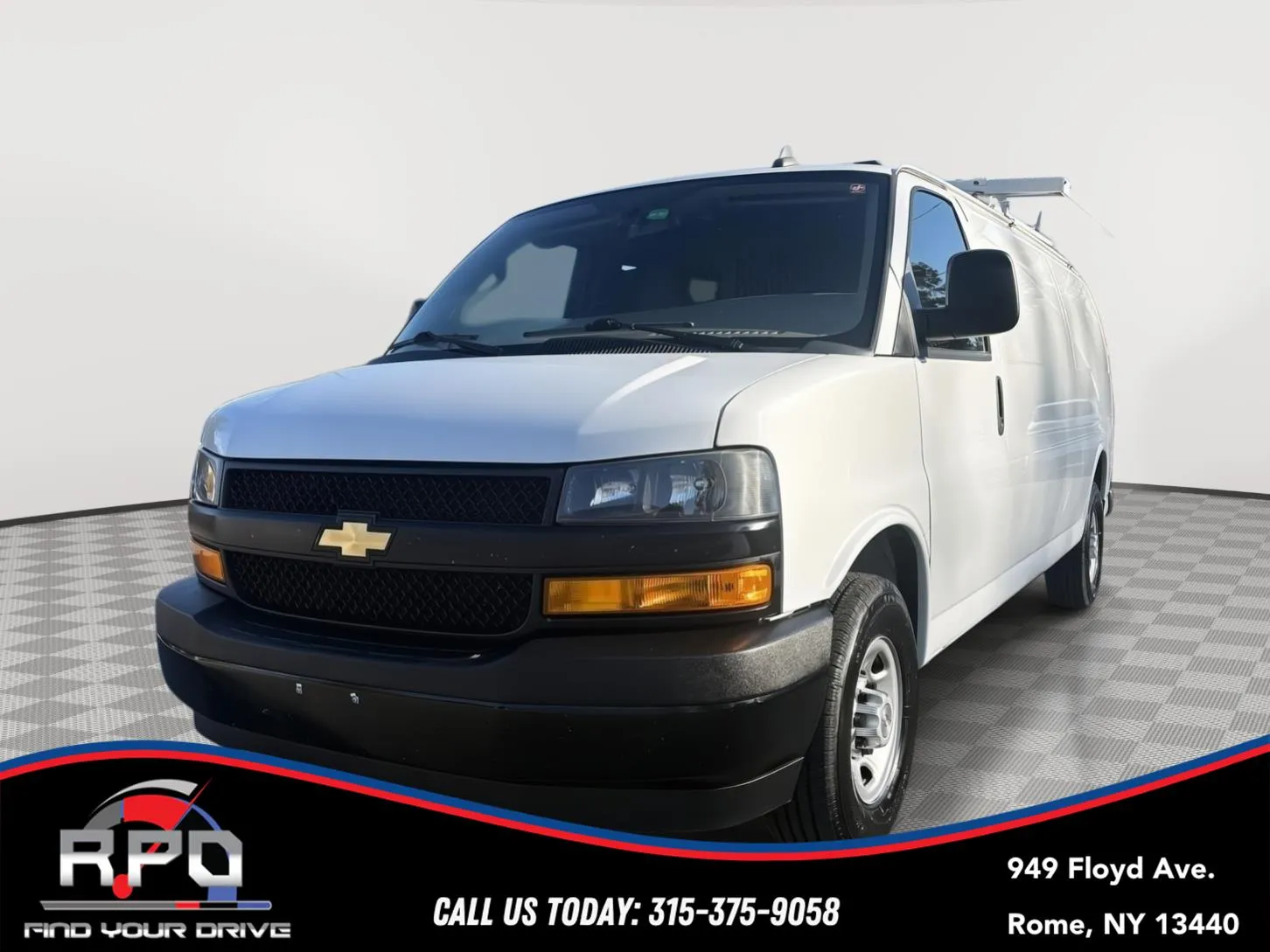 White 2023 Chevrolet Express Cargo Van RWD 2500 155 for sale in Rome, NY