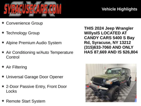 More photos of 2024 Jeep Wrangler Willys at Candy Cars, NY