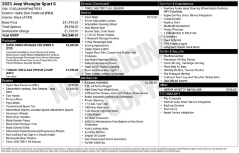 Photos of 2023 Jeep Wrangler Sport S for sale in Syracuse, NY at Candy Cars