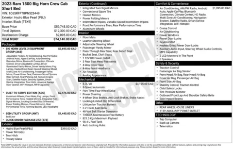 Photos of 2023 Ram 1500 Big Horn/Lone Star for sale in Syracuse, NY at Candy Cars