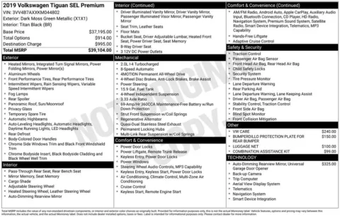 Photos of 2019 Volkswagen Tiguan 2.0T SEL Premium for sale in Syracuse, NY at Candy Cars