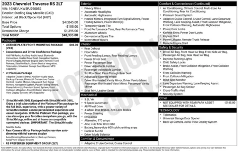 Photos of 2023 Chevrolet Traverse RS for sale in Syracuse, NY at Candy Cars
