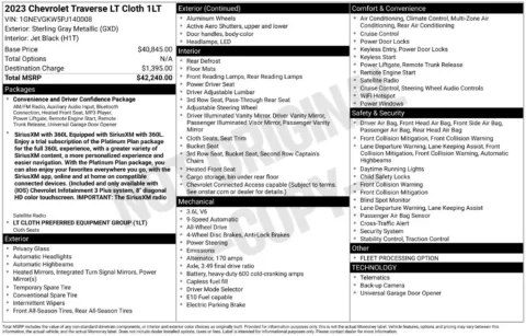 Photos of 2023 Chevrolet Traverse LT for sale in Syracuse, NY at Candy Cars