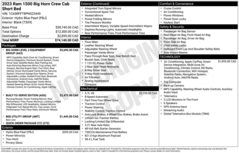 Photos of 2023 Ram 1500 Big Horn/Lone Star for sale in Syracuse, NY at Candy Cars