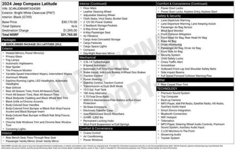 Photos of 2024 Jeep Compass Latitude for sale in Syracuse, NY at Candy Cars