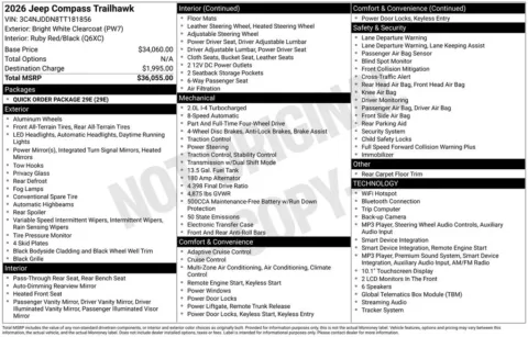 Photos of 2026 Jeep Compass Trailhawk for sale in Syracuse, NY at Candy Cars