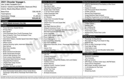 Photos of 2021 Chrysler Voyager L for sale in Syracuse, NY at Candy Cars
