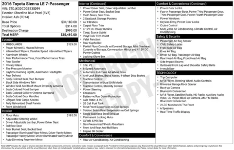 Photos of 2016 Toyota Sienna LE for sale in Syracuse, NY at Candy Cars