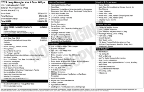 Photos of 2024 Jeep Wrangler Willys 4xe for sale in Syracuse, NY at Candy Cars