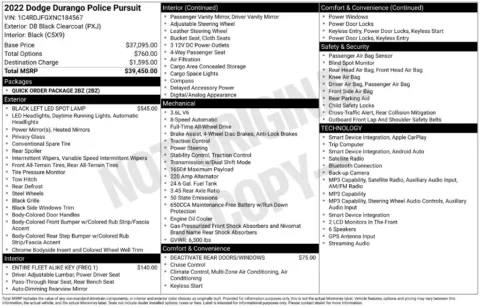 Photos of 2022 Dodge Durango Pursuit for sale in Syracuse, NY at Candy Cars