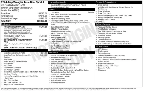 Photos of 2024 Jeep Wrangler Sport S 4xe for sale in Syracuse, NY at Candy Cars