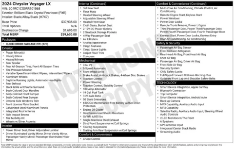 Photos of 2024 Chrysler Voyager LX for sale in Syracuse, NY at Candy Cars