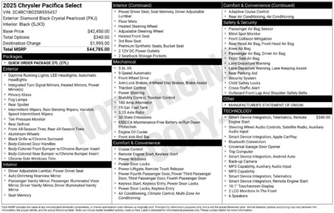 Photos of 2025 Chrysler Pacifica Select for sale in Syracuse, NY at Candy Cars