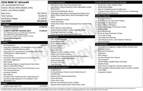 Photos of 2026 BMW X7 xDrive40i for sale in Syracuse, NY at Candy Cars