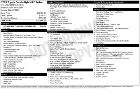 Photos of 2020 Toyota Corolla Hybrid LE for sale in Syracuse, NY at Candy Cars