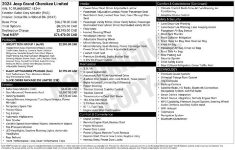 Photos of 2024 Jeep Grand Cherokee Limited for sale in Syracuse, NY at Candy Cars