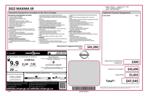 Blue 2022 Nissan Maxima SR for sale in Bridgeport, NY