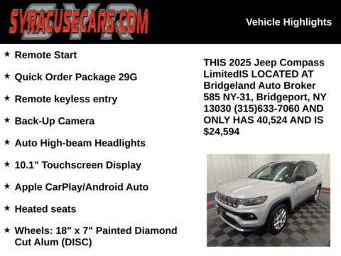 More photos of 2025 Jeep Compass Limited at Bridgeland Auto Brokers, NY