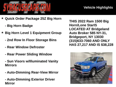More photos of 2022 Ram 1500 Big Horn/Lone Star at Bridgeland Auto Brokers, NY