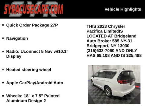 More photos of 2023 Chrysler Pacifica Limited at Bridgeland Auto Brokers, NY