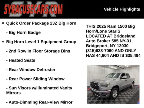 More photos of 2025 Ram 1500 Big Horn/Lone Star at Bridgeland Auto Brokers, NY