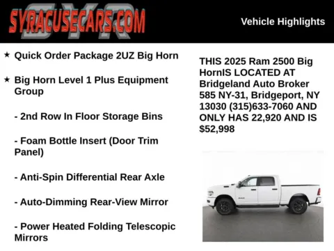 More photos of 2025 Ram 2500 Big Horn at Bridgeland Auto Brokers, NY