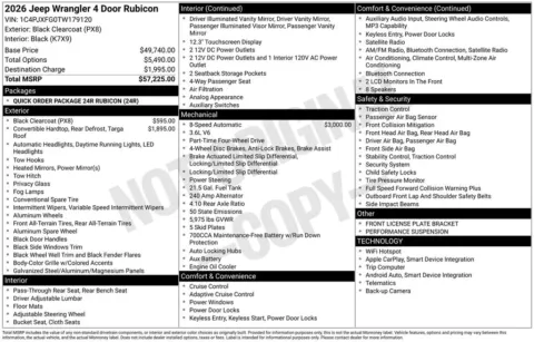 Photos of 2026 Jeep Wrangler Rubicon for sale in Bridgeport, NY at Bridgeland Auto Brokers