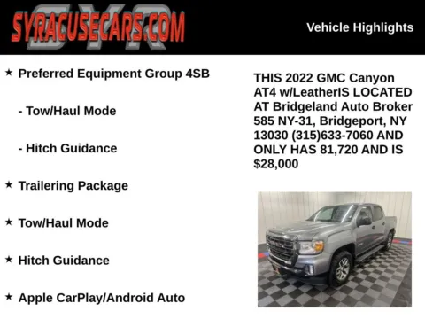 More photos of 2022 GMC Canyon AT4 w/Leather at Bridgeland Auto Brokers, NY