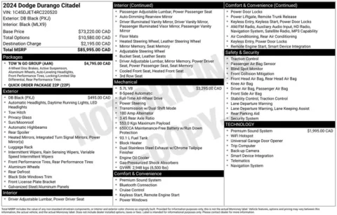 Photos of 2024 Dodge Durango Citadel for sale in Bridgeport, NY at Bridgeland Auto Brokers