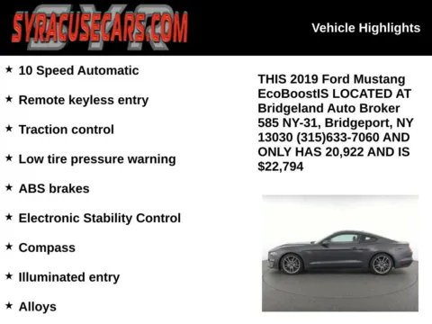 More photos of 2019 Ford Mustang EcoBoost at Bridgeland Auto Brokers, NY