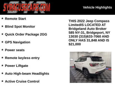 More photos of 2022 Jeep Compass Limited at Bridgeland Auto Brokers, NY