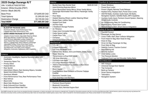 Photos of 2025 Dodge Durango R/T Plus for sale in Bridgeport, NY at Bridgeland Auto Brokers