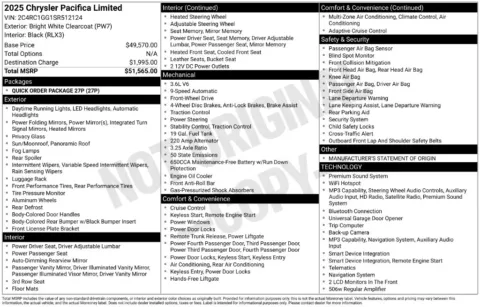 Photos of 2025 Chrysler Pacifica Limited for sale in Bridgeport, NY at Bridgeland Auto Brokers