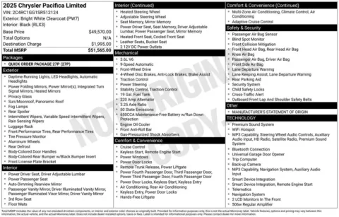 Photos of 2025 Chrysler Pacifica Limited for sale in Bridgeport, NY at Bridgeland Auto Brokers