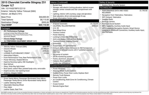Photos of 2015 Chevrolet Corvette Stingray Z51 for sale in Bridgeport, NY at Bridgeland Auto Brokers