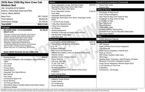 Photos of 2026 Ram 2500 Big Horn for sale in Bridgeport, NY at Bridgeland Auto Brokers